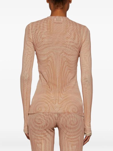 Jean Paul Gaultier spiral-print top - Neutrals