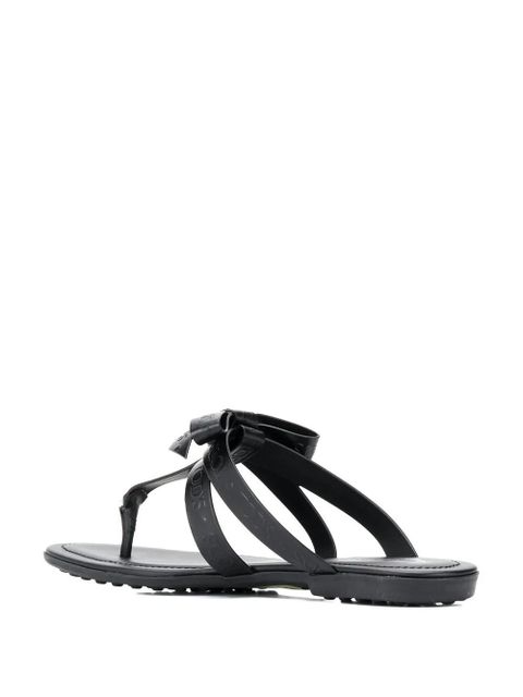 Tod's embossed logo flat sandals - Black