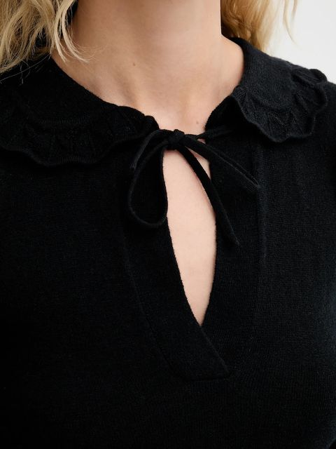 MUNTHE sweter wełniany LIVO damski kolor czarny lekki 253161525373