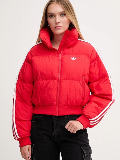adidas Originals kurtka Cropped Puffer kolor czerwony przejściowa JX2966 - zdjęcie produktu nr 1