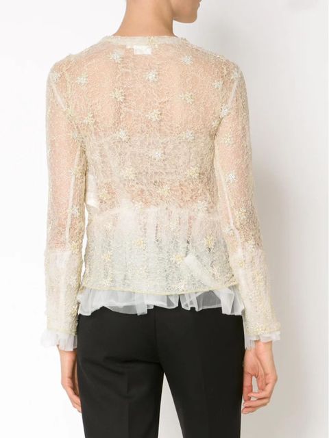 Comme Des Garçons ruffled hem lace blouse - White