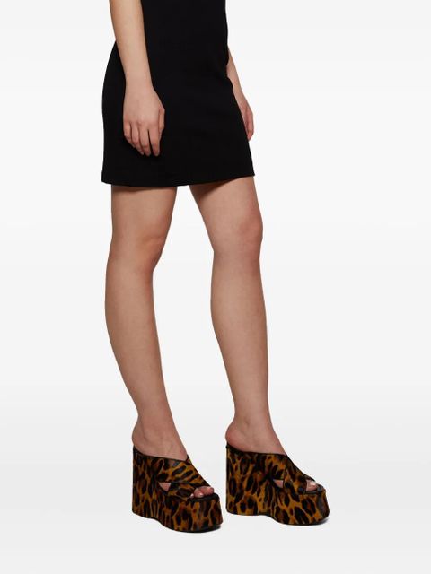 Paris Texas 135mm Mara leopard-print platform sandals - Brown