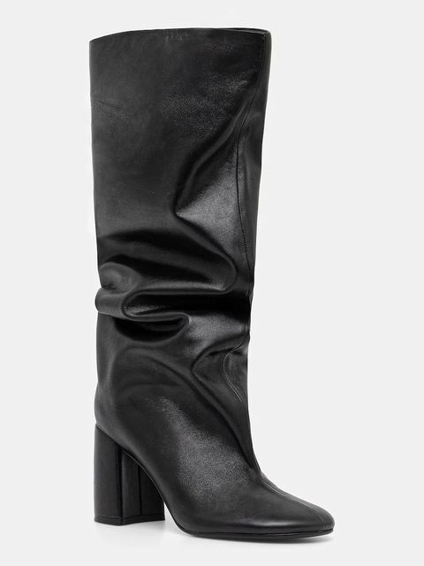 Answear.LAB kozaki skórzane kolor czarny na słupku - zdjęcie produktu nr 1