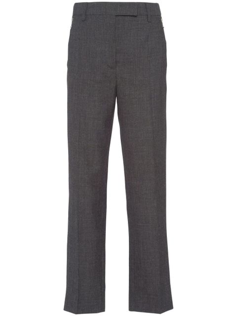 Prada zip-pocket wool trousers - Grey - zdjęcie produktu nr 1