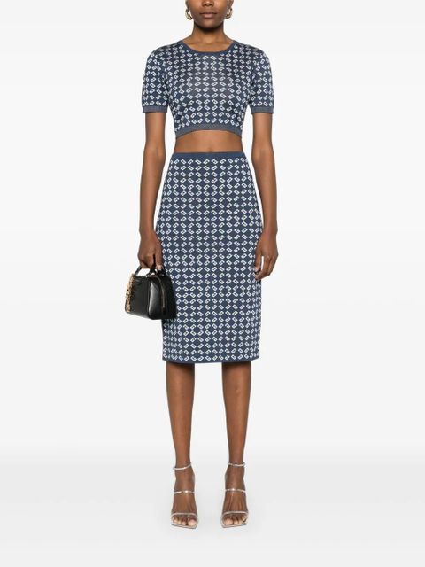 Givenchy monogram 72-jacquard crop top - Blue - zdjęcie produktu nr 2