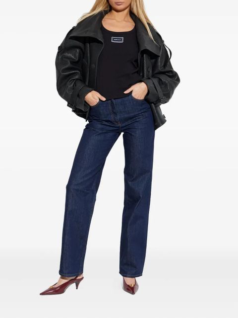 Versace logo-patch tank top - Black