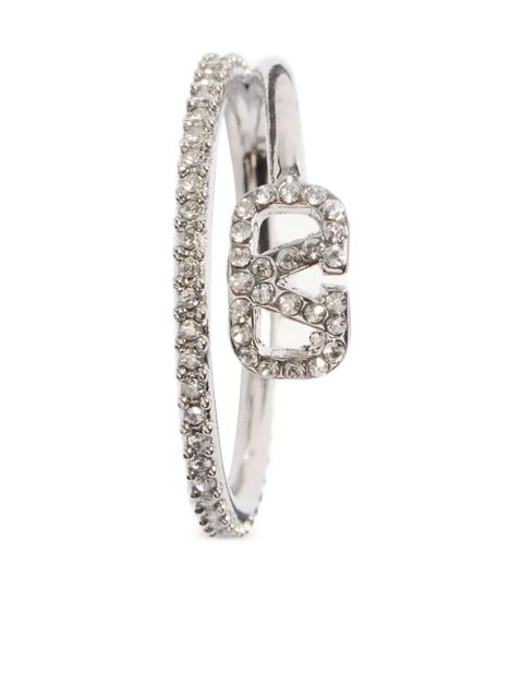 Valentino Garavani VLogo Signature crystal ring - Silver