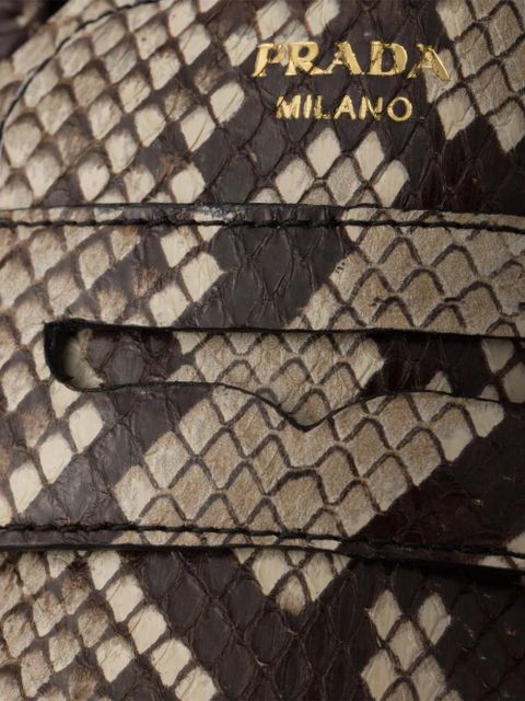 Prada Shuffle printed Ayers leather loafers - Brown