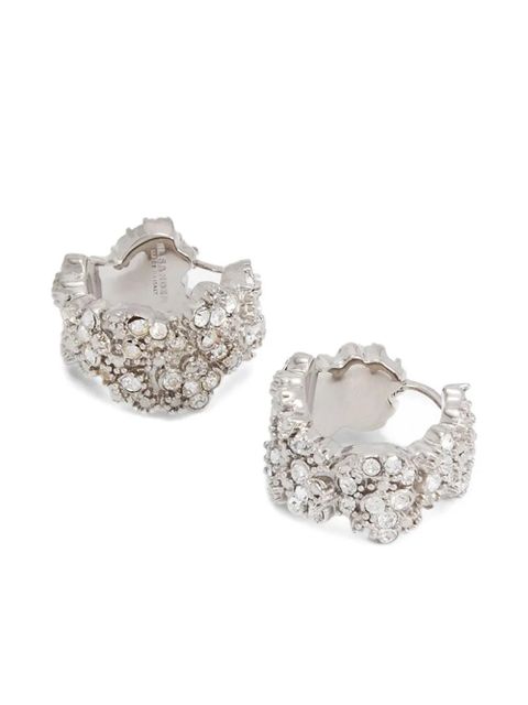 Jil Sander zircon-embellished hoop earrings - Silver