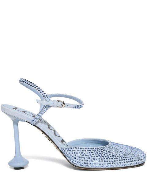 LOEWE 90mm Toy crystal-embellished ankle-strap pumps - Blue - zdjęcie produktu nr 1