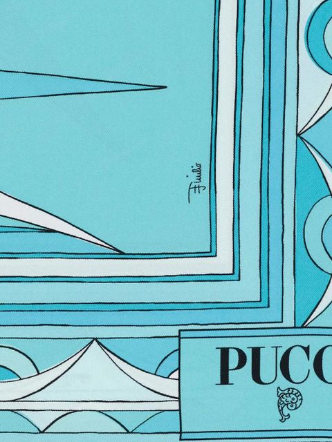 PUCCI silk square scarf - Blue