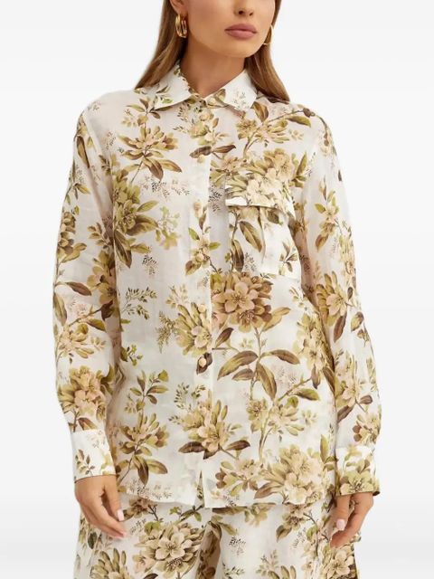 ZIMMERMANN floral pocket shirt - Neutrals