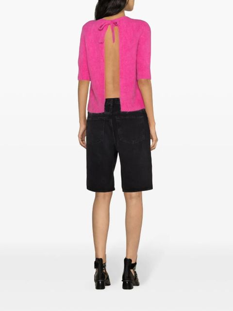 GANNI open-back brushed jumper - Pink