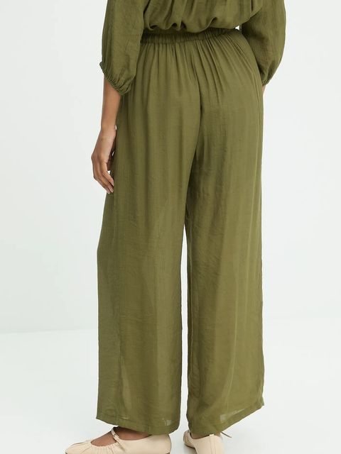 Answear.LAB spodnie damskie kolor zielony szerokie high waist - zdjęcie produktu nr 2