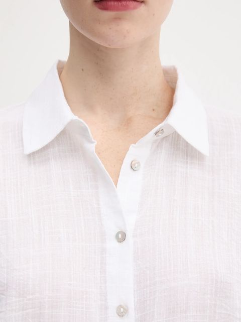 United Colors of Benetton bluzka damska kolor biały gładka 5ONVDQ0BQ