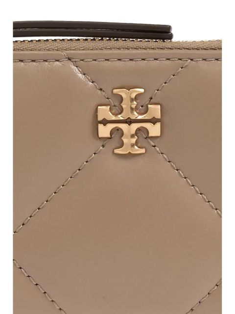 Tory Burch Kira diamond-quilted zipped card holder - Neutrals