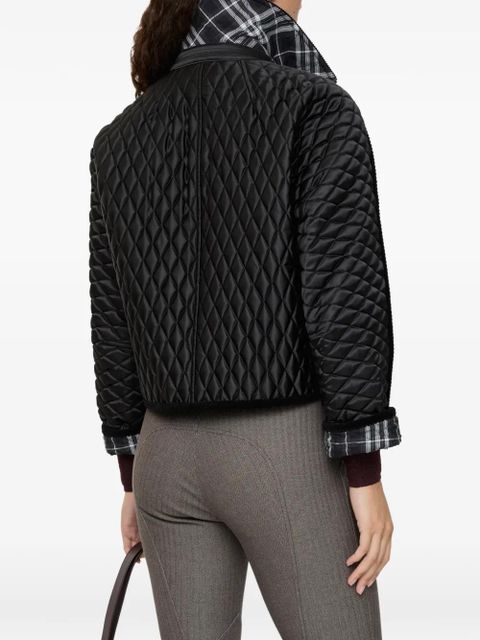 Burberry quilted corduroy trimmed jacket - Black