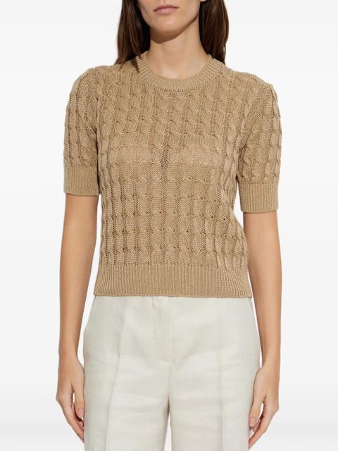 Max Mara short-sleeve cable-knit top - Neutrals