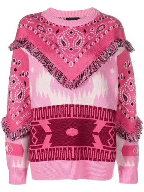 Alanui Icon Bandana fringed jumper - Pink - zdjęcie produktu nr 1