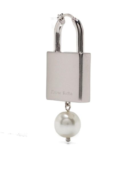Simone Rocha padlock pearl-embellished earrings - Silver