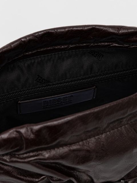 Diesel torebka skórzana SCRUNCH-D SCRUNCH-D kolor brązowy X10325.P1003