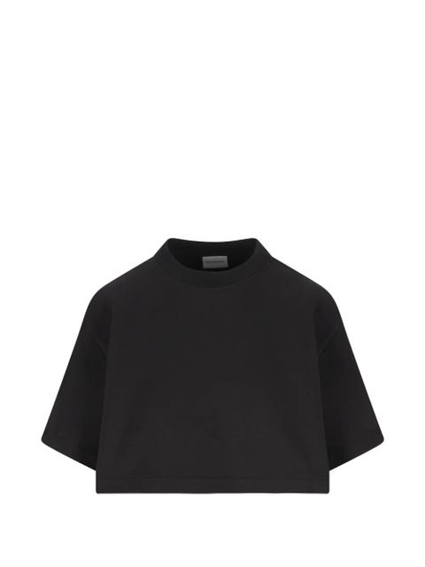 Balenciaga embroidered cropped T-shirt - Black - zdjęcie produktu nr 1