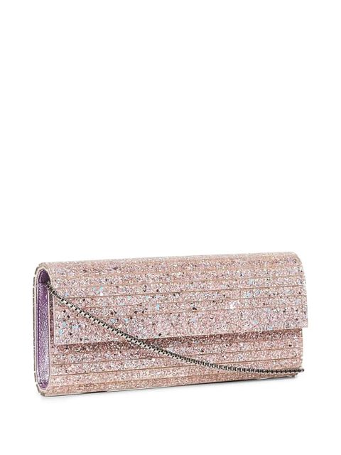 Jimmy Choo Sweetie glitter-ribbed clutch - Pink