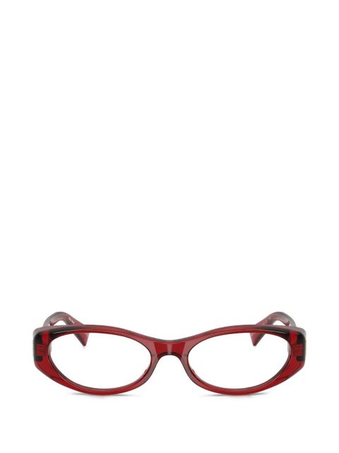 Miu Miu Eyewear oval frame glasses - Red - zdjęcie produktu nr 1