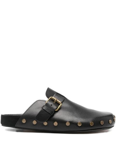 ISABEL MARANT Mirvin buckled studded mules - Black - zdjęcie produktu nr 1