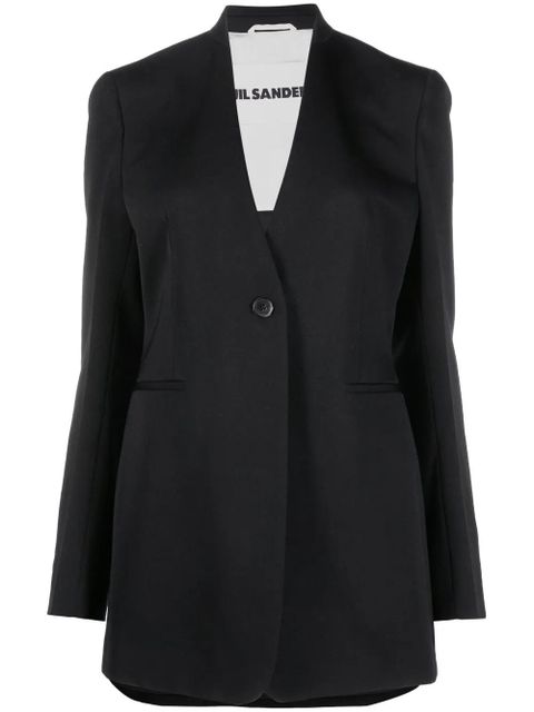 Jil Sander lapelless single-breasted blazer - Black - zdjęcie produktu nr 1