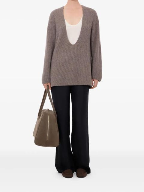 LouLou de Saison Gabe ribbed U neck sweater - Neutrals