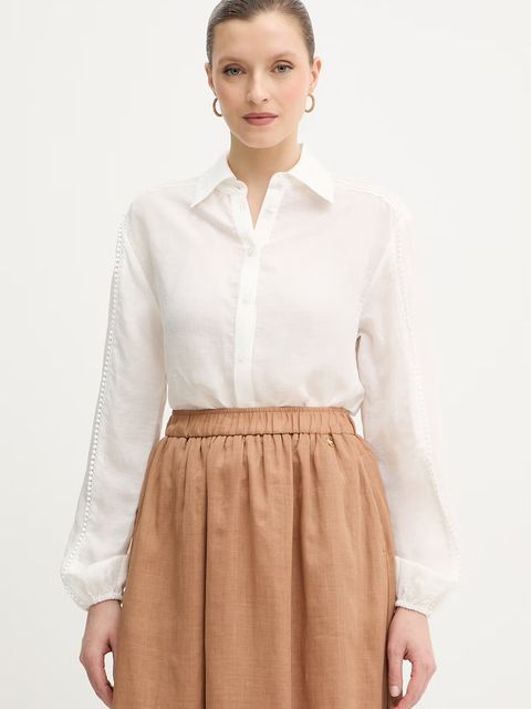 Silvian Heach koszula z dodatkiem lnu FARIN - zdjęcie produktu nr 1