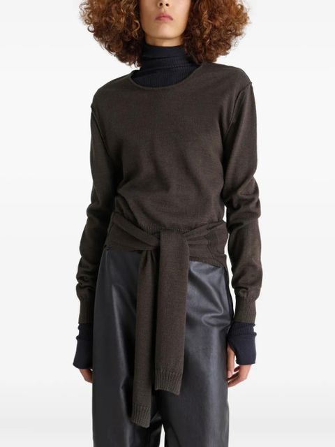 LEMAIRE asymmetric belted top - Brown