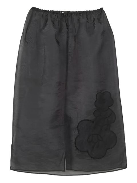 Cecilie Bahnsen Bambi floral-embroidered midi skirt - Black - zdjęcie produktu nr 1