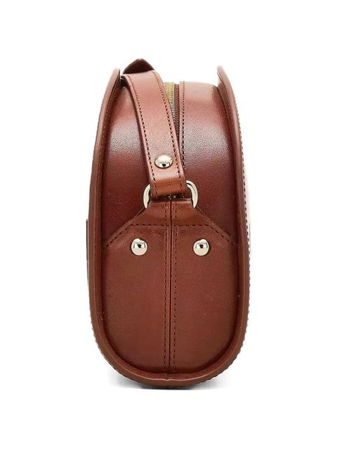 Marc Jacobs x A.P.C. embossed-logo leather cross body bag - Brown