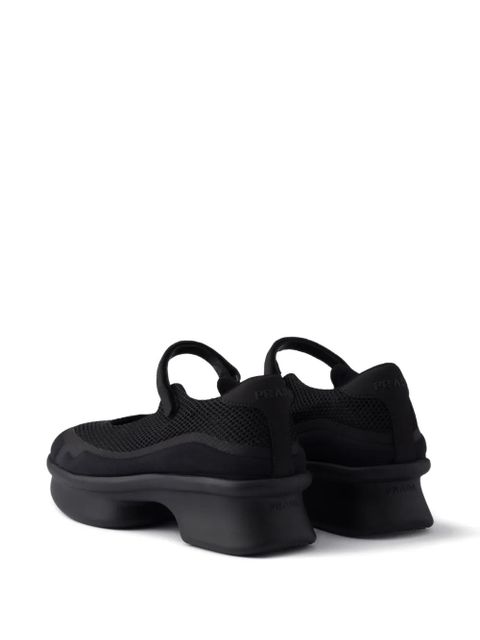 Prada mesh-panels ballerina flats - Black
