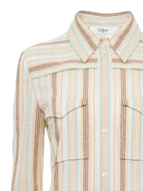 Chloé striped cotton shirt - White - zdjęcie produktu nr 2