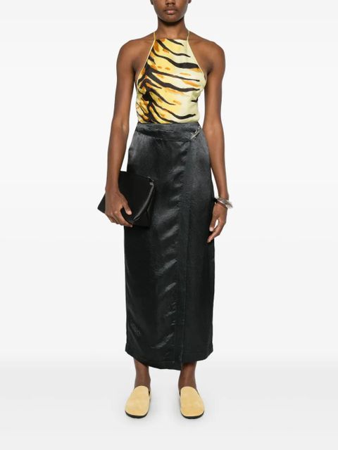 Nanushka wrap midi skirt - Green