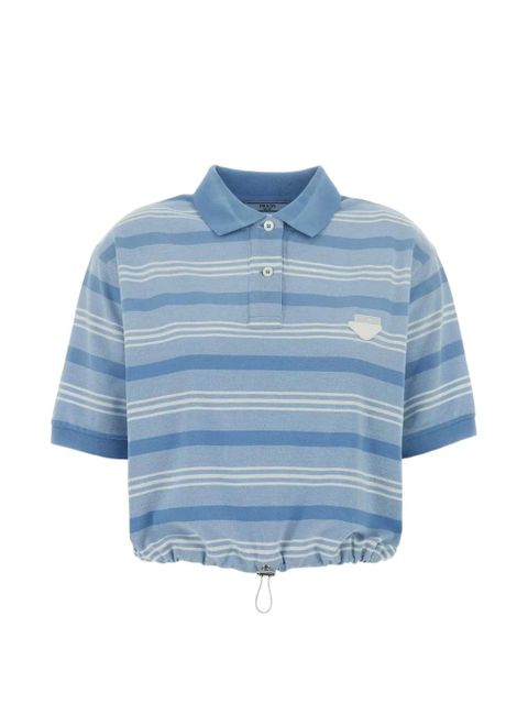 Prada embroidered striped polo shirt - Blue - zdjęcie produktu nr 1