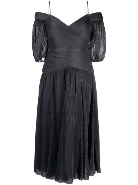 ZIMMERMANN off-shoulder pleated midi dress - Blue - zdjęcie produktu nr 1