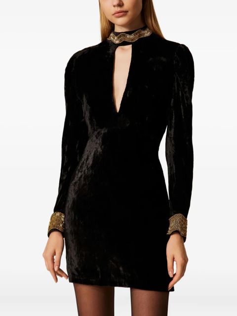 TWINSET embroidered mini dress - Black - zdjęcie produktu nr 2