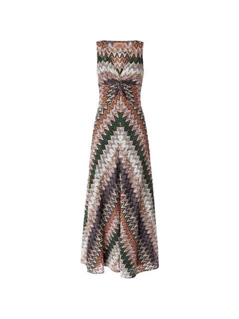Missoni V-neck patterned maxi dress - Neutrals - zdjęcie produktu nr 1