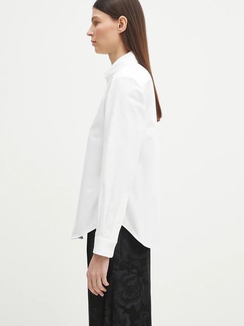 Kenzo koszula bawełniana damska kolor biały regular z kołnierzykiem klasycznym FF52CH2649LO.01