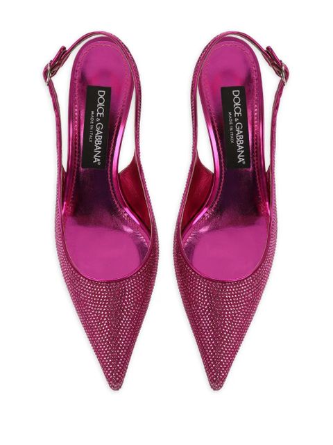 Dolce & Gabbana 60mm rhinestone-embellished slingback pumps - Pink