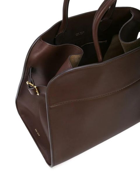 The Row Margaux leather tote - Brown