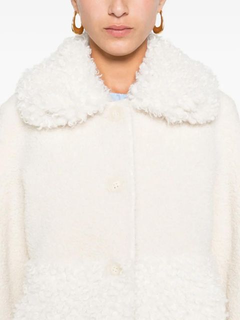 Maje textured-collar coat - Neutrals