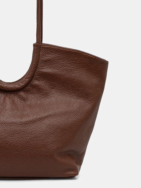 Answear.LAB torebka skórzana kolor brązowy