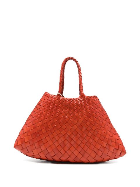 DRAGON DIFFUSION small Santa Croce woven leather shoulder bag - Orange - zdjęcie produktu nr 2