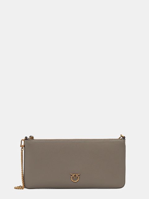 Pinko torebka skórzana kolor szary 102747 A0F1 - zdjęcie produktu nr 1