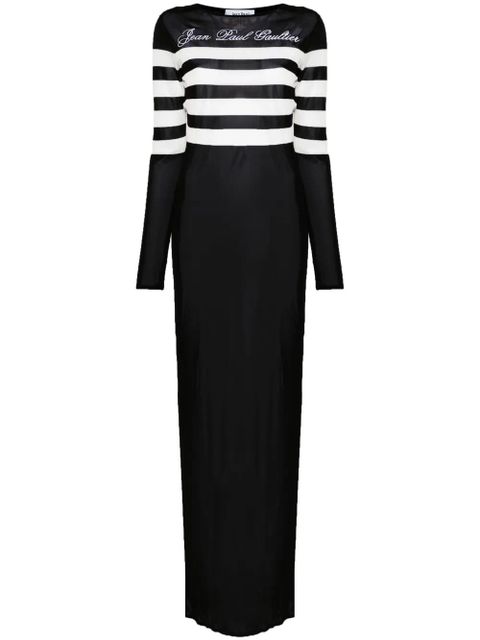 Jean Paul Gaultier logo-embroidered maxi dress - Black - zdjęcie produktu nr 1